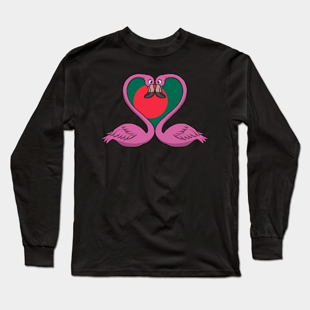 Flamingo Bangladesh Long Sleeve T-Shirt by RampArt